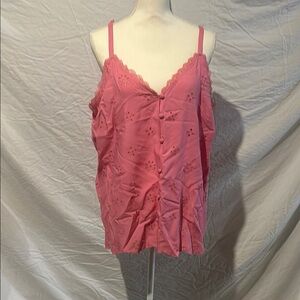 Pink Lace Trim Camisole Top